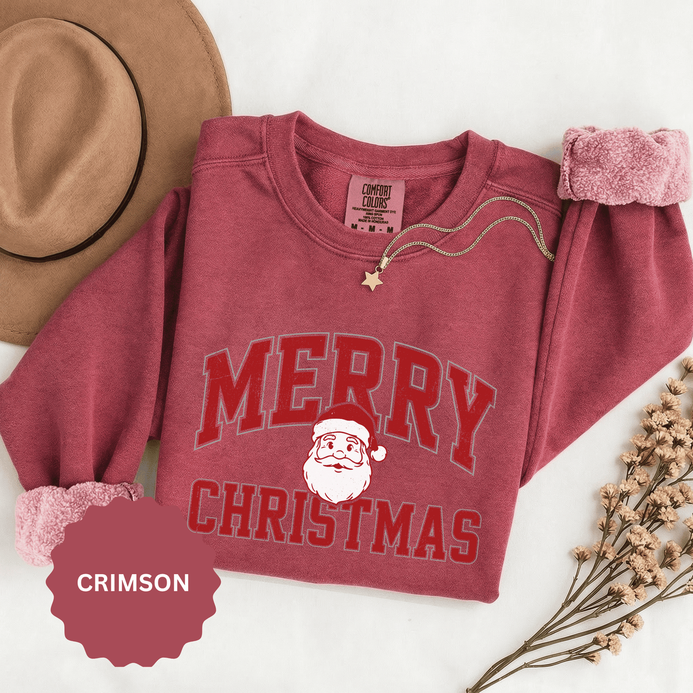 Merry Christmas Santa Sweatshirt, Vintage Holiday Crewneck, Festive Christmas Party Pullover, Retro Santa Claus Gift for Family Photos