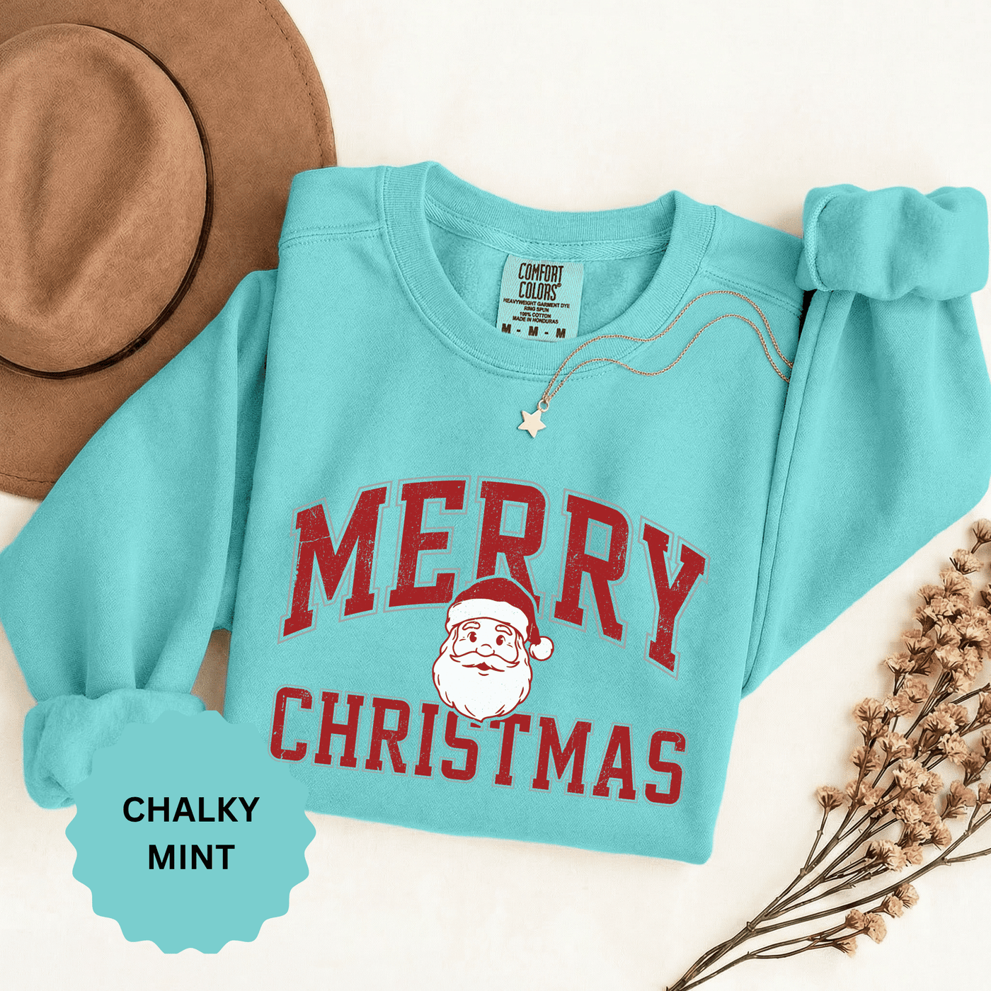Merry Christmas Santa Sweatshirt, Vintage Holiday Crewneck, Festive Christmas Party Pullover, Retro Santa Claus Gift for Family Photos