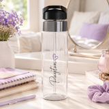 Personalized Name Water Bottle for Girls, Transparent Water Bottle, Cute Drink Bottle for School, Everyday Hydration, Birthday Gift for Her