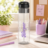 Personalized Transparent Water Bottle, Custom Name Sports Bottle, Cute Water Bottle for Women, Gym Gift, Personalized Tumbler Alternative
