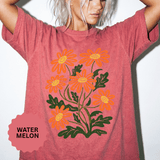 Orange Daisy Graphic Shirt, Retro Floral T-Shirt for Flower Lovers, Groovy Botanical Tee, Cheerful Garden Gift for Women and Gardeners