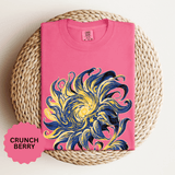 Celestial Sun Graphic Shirt, Blue and Gold Cosmic T-Shirt, Mystical Night Sky Tee, Astrology Gift for Stargazers and Dreamers, Gift Idea