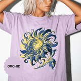 Celestial Sun Graphic Shirt, Blue and Gold Cosmic T-Shirt, Mystical Night Sky Tee, Astrology Gift for Stargazers and Dreamers, Gift Idea