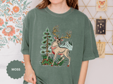 Woodland Deer Shirt, Rustic Stag and Mountain Graphic, Gift for Wildlife Lovers and Hikers, Forest Inspired Cabin Weekend Clothing
