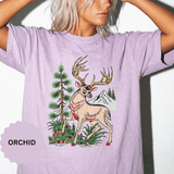 Woodland Deer Shirt, Rustic Stag and Mountain Graphic, Gift for Wildlife Lovers and Hikers, Forest Inspired Cabin Weekend Clothing