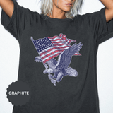 Bald Eagle American Flag Shirt, Retro Patriotic Graphic, Gift for USA Pride Fans, Fourth of July Celebrations and Everyday Clothing
