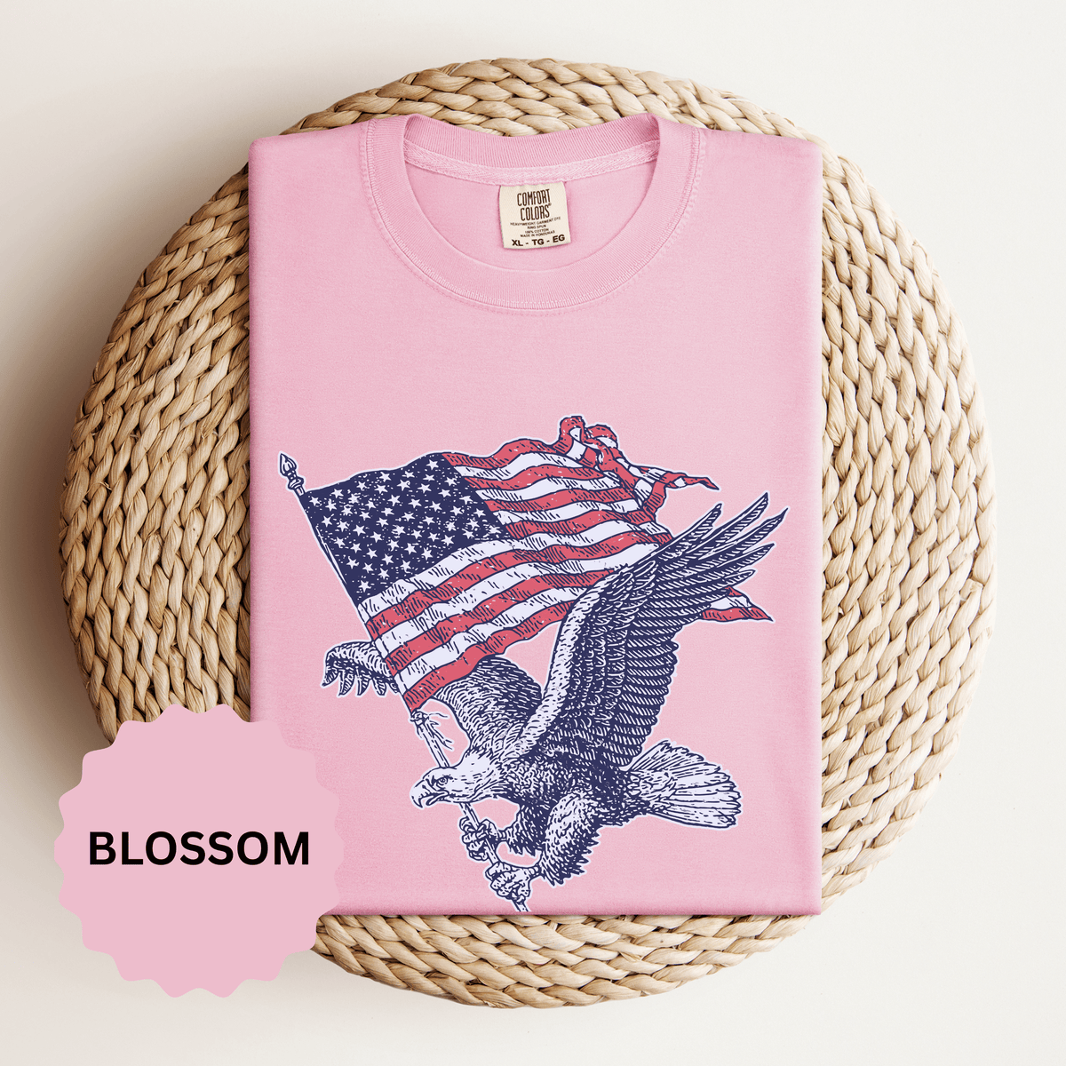Bald Eagle American Flag Shirt, Retro Patriotic Graphic, Gift for USA Pride Fans, Fourth of July Celebrations and Everyday Clothing