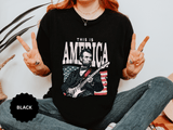 Abraham Lincoln Guitar Shirt, Funny This Is America Graphic, Gift for History Teachers and Music Lovers, Fourth of July Party Outfit