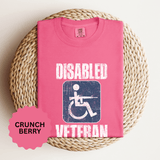 Disabled Veteran Shirt, Distressed Wheelchair and Rifle Graphic, Military Service Pride, Veterans Day Gift and Everyday Casual Wear
