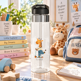 Personalized Giraffe Kids Water Bottle, Cute Safari Animal Gift, Toddler Birthday Bottle, Baby Shower Gift, Preschool School Bottle
