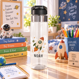 Personalized Space Rocket Kids Water Bottle, Astronaut Gift for Boys, Galaxy Theme Bottle, Space Birthday Gift, School Hydration Bottle