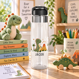 Personalized Dinosaur Water Bottle for Kids, Cute Dino Birthday Gift, Jurassic Theme Bottle, Boys School Bottle, Toddler Hydration Gift