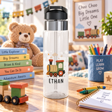 Personalized Train Kids Water Bottle, Cute Vehicle Gift for Boys, Locomotive Birthday Gift, Transportation School Bottle, Toddler Gift