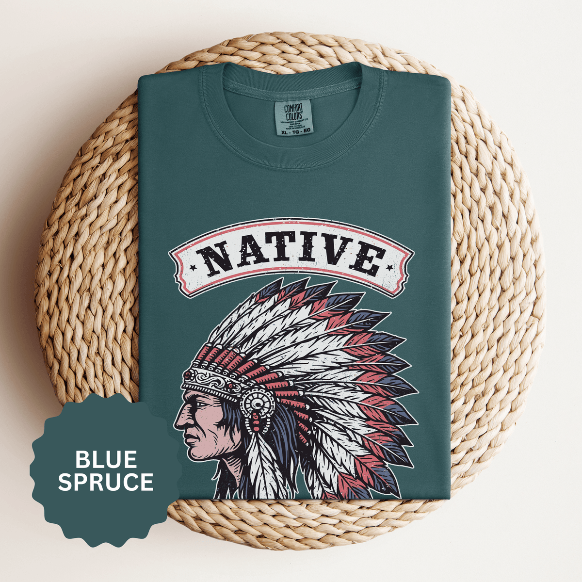 Native American Headdress Shirt, Patriotic USA Graphic Tee, Vintage American Eagle Style, Western Americana Gift, Fourth of July Shirt