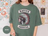 Native American Headdress Shirt, Patriotic USA Graphic Tee, Vintage American Eagle Style, Western Americana Gift, Fourth of July Shirt