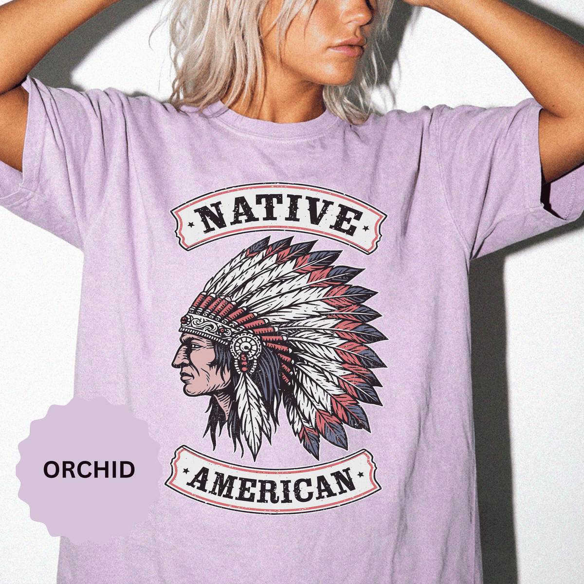 Native American Headdress Shirt, Patriotic USA Graphic Tee, Vintage American Eagle Style, Western Americana Gift, Fourth of July Shirt