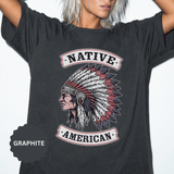 Native American Headdress Shirt, Patriotic USA Graphic Tee, Vintage American Eagle Style, Western Americana Gift, Fourth of July Shirt