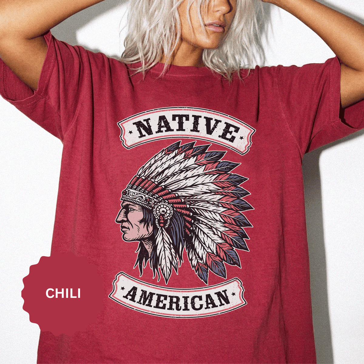 Native American Headdress Shirt, Patriotic USA Graphic Tee, Vintage American Eagle Style, Western Americana Gift, Fourth of July Shirt