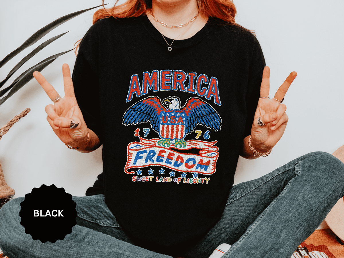 American Eagle Shirt, Patriotic USA Graphic Tee, Vintage Americana T Shirt, Fourth of July Outfit, American Pride Gift for Men and Women