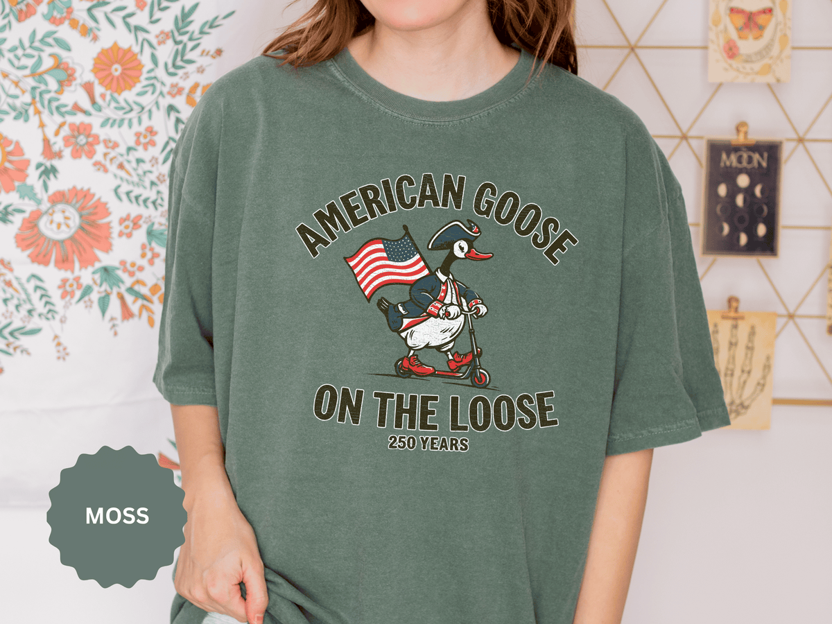 America 250 Shirt, Patriotic Goose Graphic Tee, 250th Anniversary USA T Shirt, Fourth of July Outfit, Americana Gift for Men and Women