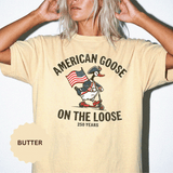 America 250 Shirt, Patriotic Goose Graphic Tee, 250th Anniversary USA T Shirt, Fourth of July Outfit, Americana Gift for Men and Women