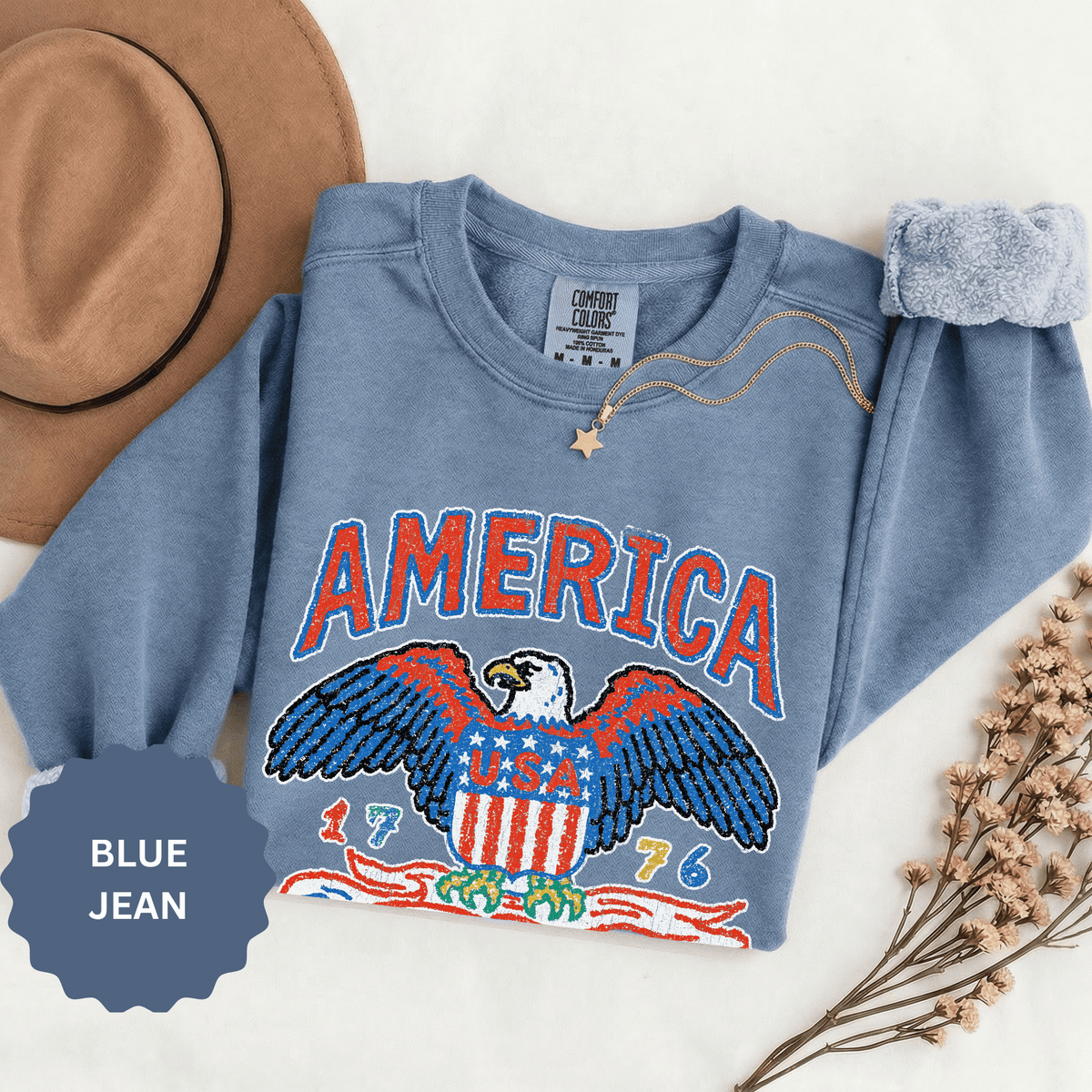 American Eagle Sweatshirt, Patriotic USA Graphic Pullover, Vintage Americana Crewneck, Fourth of July Outfit, American Pride Gift