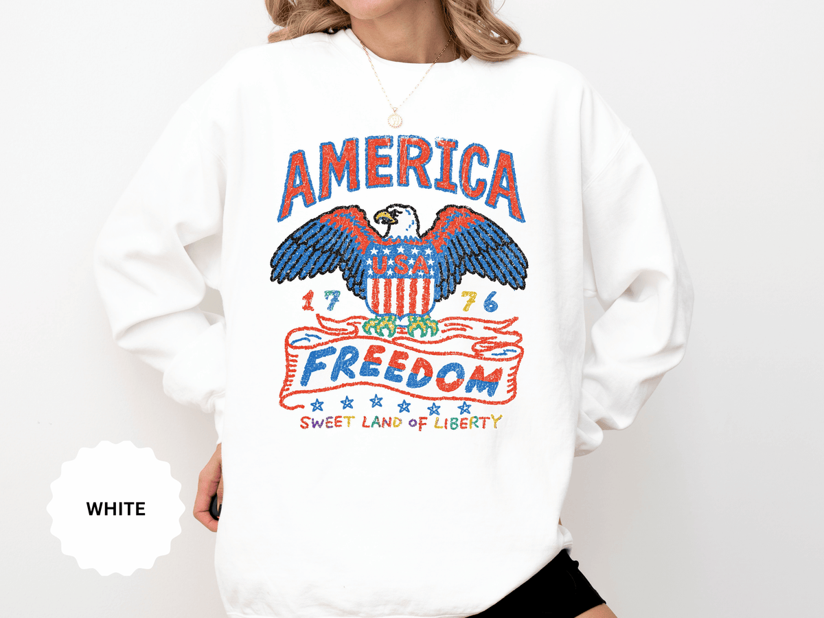 American Eagle Sweatshirt, Patriotic USA Graphic Pullover, Vintage Americana Crewneck, Fourth of July Outfit, American Pride Gift