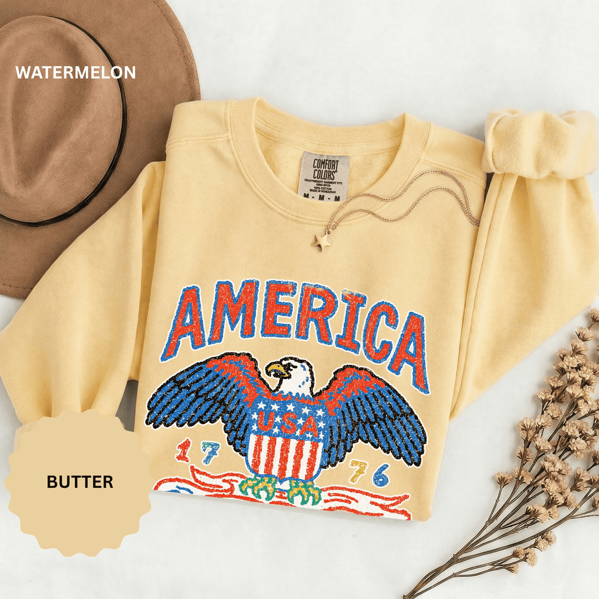 American Eagle Sweatshirt, Patriotic USA Graphic Pullover, Vintage Americana Crewneck, Fourth of July Outfit, American Pride Gift