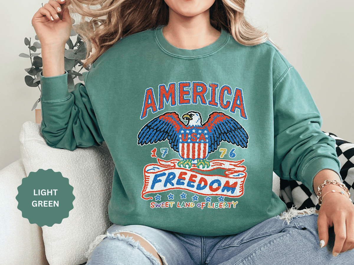 American Eagle Sweatshirt, Patriotic USA Graphic Pullover, Vintage Americana Crewneck, Fourth of July Outfit, American Pride Gift