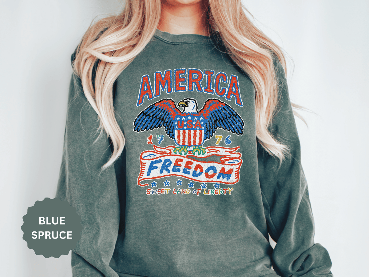 American Eagle Sweatshirt, Patriotic USA Graphic Pullover, Vintage Americana Crewneck, Fourth of July Outfit, American Pride Gift