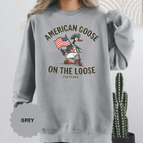 America 250 Sweatshirt, Patriotic Goose Graphic Pullover, 250th Anniversary USA Crewneck, Fourth of July Outfit, Americana Gift