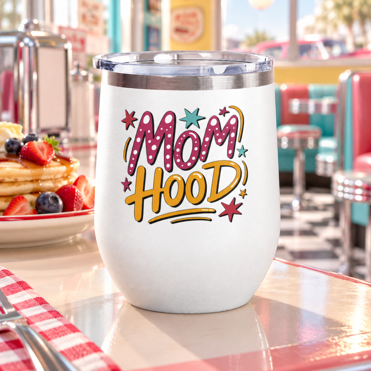 Mom Hood Wine Tumbler, Funny Mom Gift, Mothers Day Wine Cup, New Mom Gift, Mom Life Drinkware, Birthday Gift for Mom