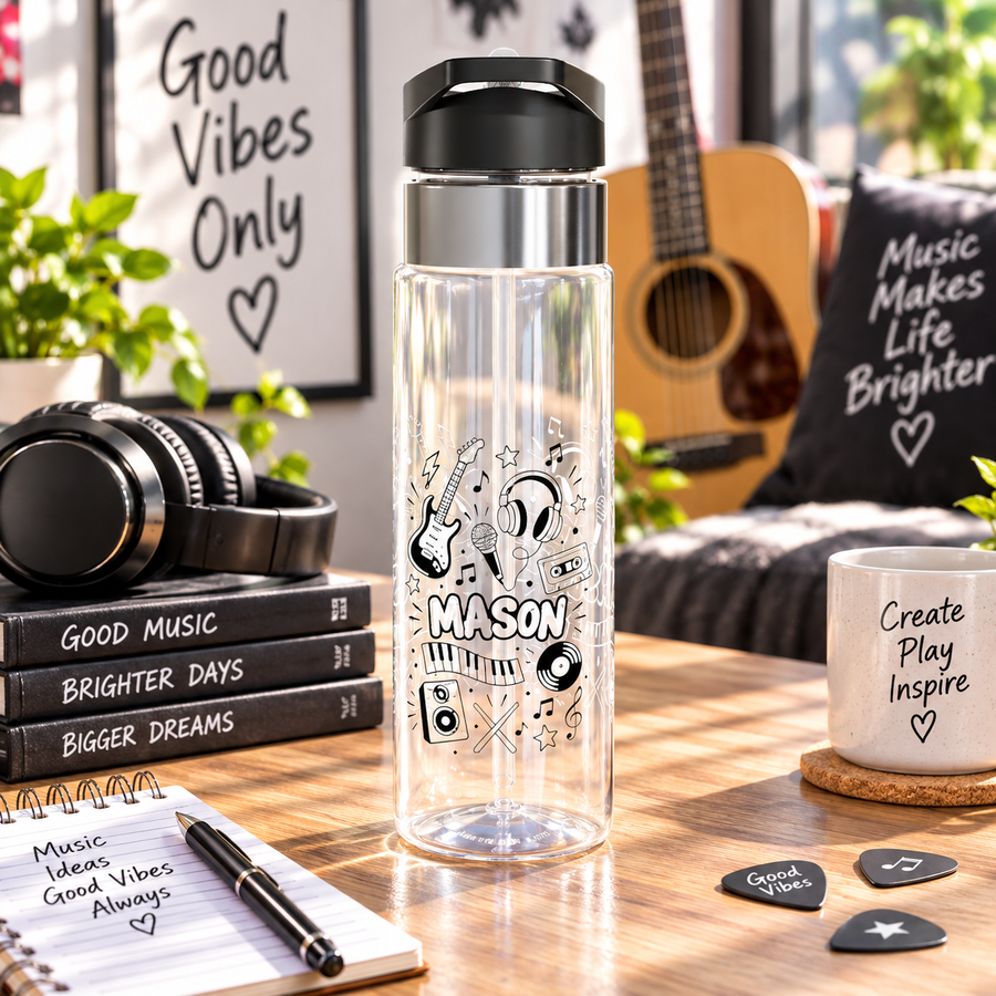 Custom Name Water Bottle for Boys, Personalized Kids Drink Bottle, Fun School Water Bottle for Son, Birthday and Back to School Gift