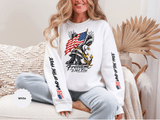 Freedom Is Not Free Sweatshirt, Patriotic Eagle Pullover, American Flag Military Style, Veterans Gift, USA Pride, Americana Clothing