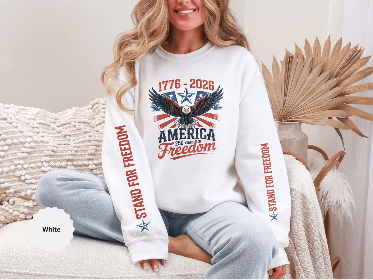America 250 Sweatshirt 1776 2026, 250th Anniversary USA Pullover, Patriotic Eagle Top, American History Gift, July 4th Outfit