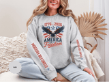 America 250 Sweatshirt 1776 2026, 250th Anniversary USA Pullover, Patriotic Eagle Top, American History Gift, July 4th Outfit