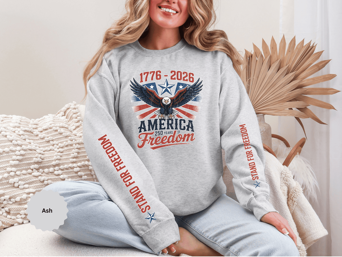 America 250 Sweatshirt 1776 2026, 250th Anniversary USA Pullover, Patriotic Eagle Top, American History Gift, July 4th Outfit