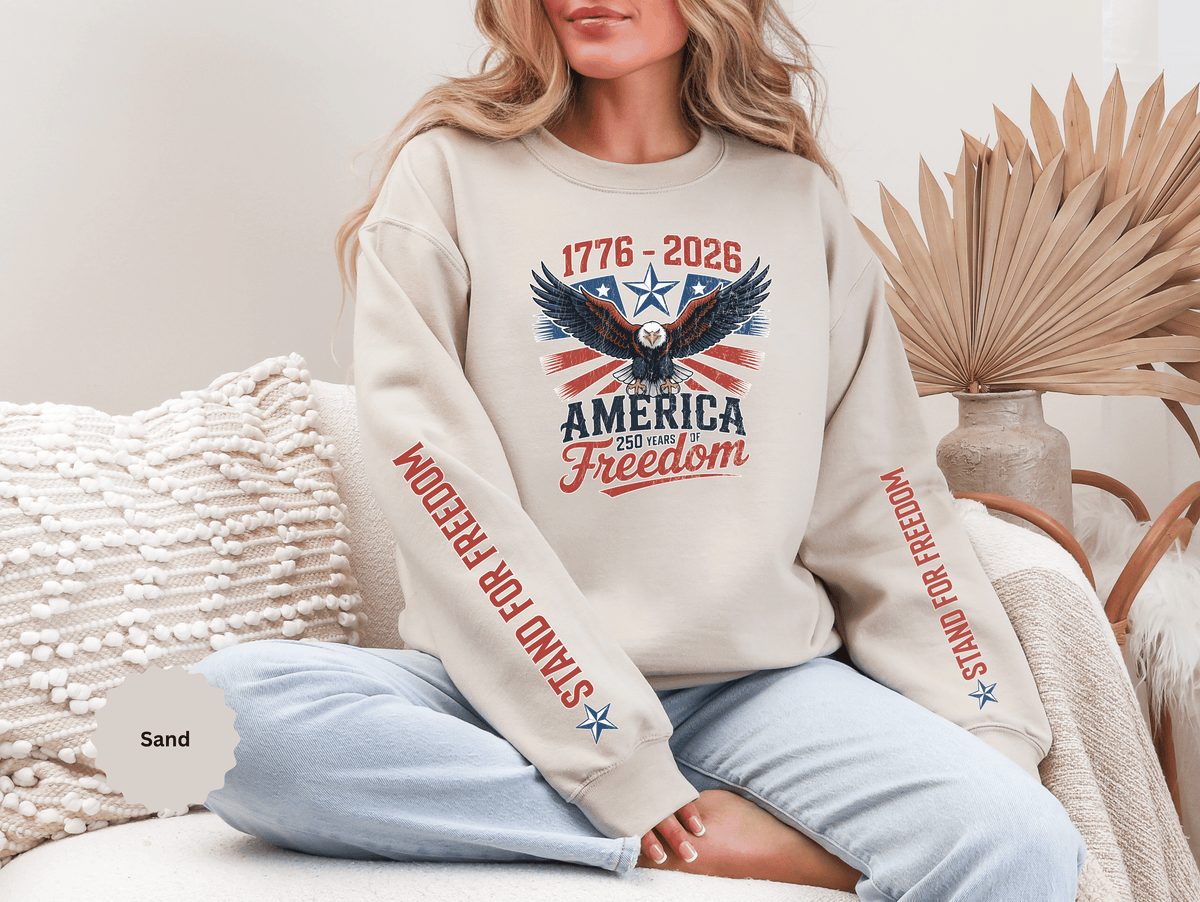 America 250 Sweatshirt 1776 2026, 250th Anniversary USA Pullover, Patriotic Eagle Top, American History Gift, July 4th Outfit