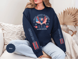United We Stand Sweatshirt, American Eagle USA Pullover, Patriotic Flag Top, Vintage Americana Clothing, Fourth of July Gift for Women