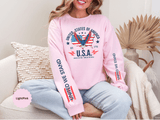 United We Stand Sweatshirt, American Eagle USA Pullover, Patriotic Flag Top, Vintage Americana Clothing, Fourth of July Gift for Women