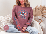 United We Stand Sweatshirt, American Eagle USA Pullover, Patriotic Flag Top, Vintage Americana Clothing, Fourth of July Gift for Women