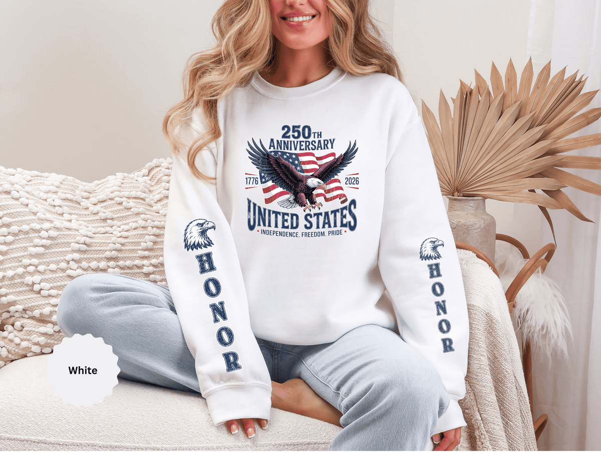 250th Anniversary Sweatshirt, United States Eagle Pullover, USA 1776 2026 Top, Independence Day Gift, Patriotic Americana Clothing