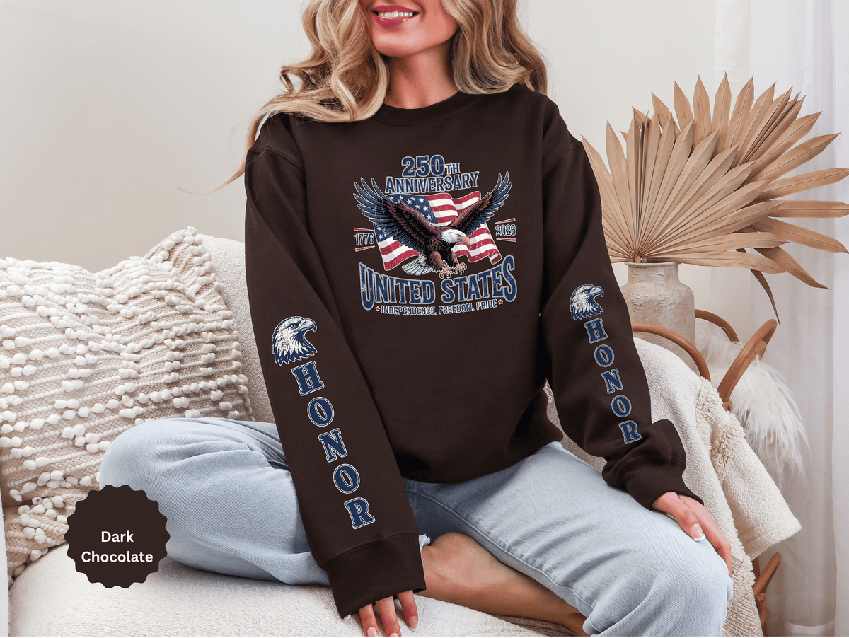250th Anniversary Sweatshirt, United States Eagle Pullover, USA 1776 2026 Top, Independence Day Gift, Patriotic Americana Clothing