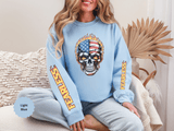Patriotic Skull Sweatshirt, American Flag Skull Pullover, USA Biker Style Top, Edgy Americana Clothing, Fourth of July Gift