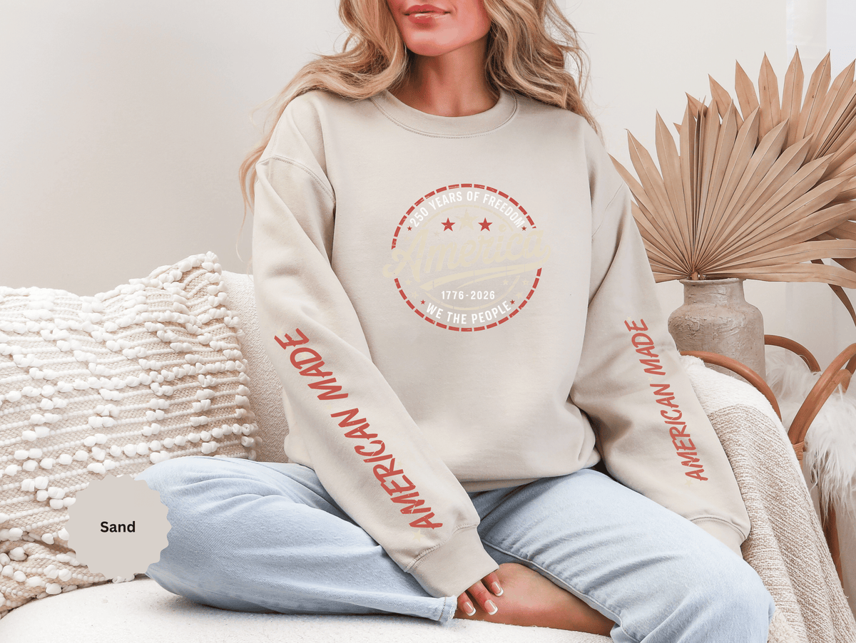America 250 Sweatshirt, We The People Pullover, 1776 2026 USA Anniversary Top, Patriotic American Heritage Gift, Vintage Americana