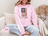 US Army Sweatshirt, Vintage Military Pullover, American Flag Army Top, Veteran Gift, Patriotic Military Clothing, Army Family Gift