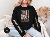US Army Sweatshirt, Vintage Military Pullover, American Flag Army Top, Veteran Gift, Patriotic Military Clothing, Army Family Gift