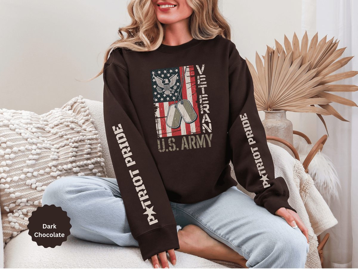 US Army Sweatshirt, Vintage Military Pullover, American Flag Army Top, Veteran Gift, Patriotic Military Clothing, Army Family Gift