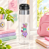 Personalized Daisy Name Water Bottle, Colorful Custom Drink Bottle for Girls, Floral School Bottle, Cute Birthday Gift for Kids