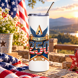 America 250th Anniversary Skinny Tumbler, 1776 to 2026 Patriotic Cup, USA Celebration Drinkware, American Pride Gift